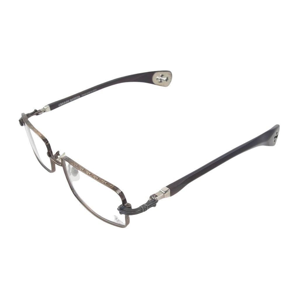 CHROME HEARTS クロムハーツ（原本無） BVB-WEB AXE エボニーウッド テンプル アイウェア 眼鏡 メガネ ブラウン系【中古】