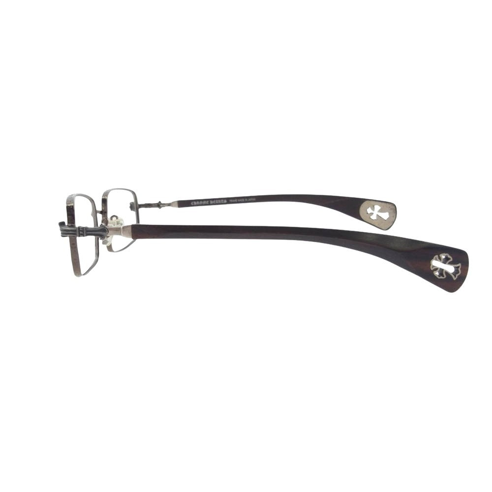 CHROME HEARTS クロムハーツ（原本無） BVB-WEB AXE エボニーウッド テンプル アイウェア 眼鏡 メガネ ブラウン系【中古】