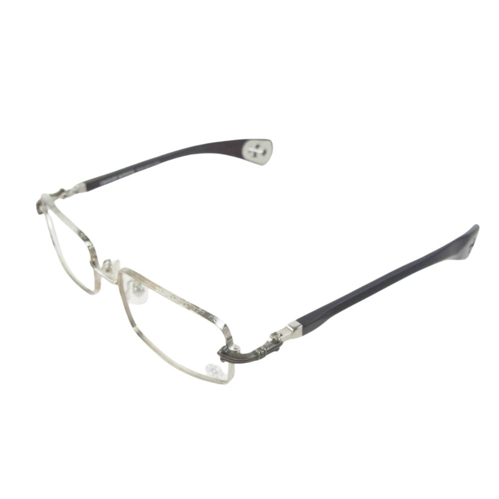 CHROME HEARTS クロムハーツ（原本無） SS-WEB AXE エボニーウッド テンプル アイウェア 眼鏡 メガネ ダークブラウン系【中古】