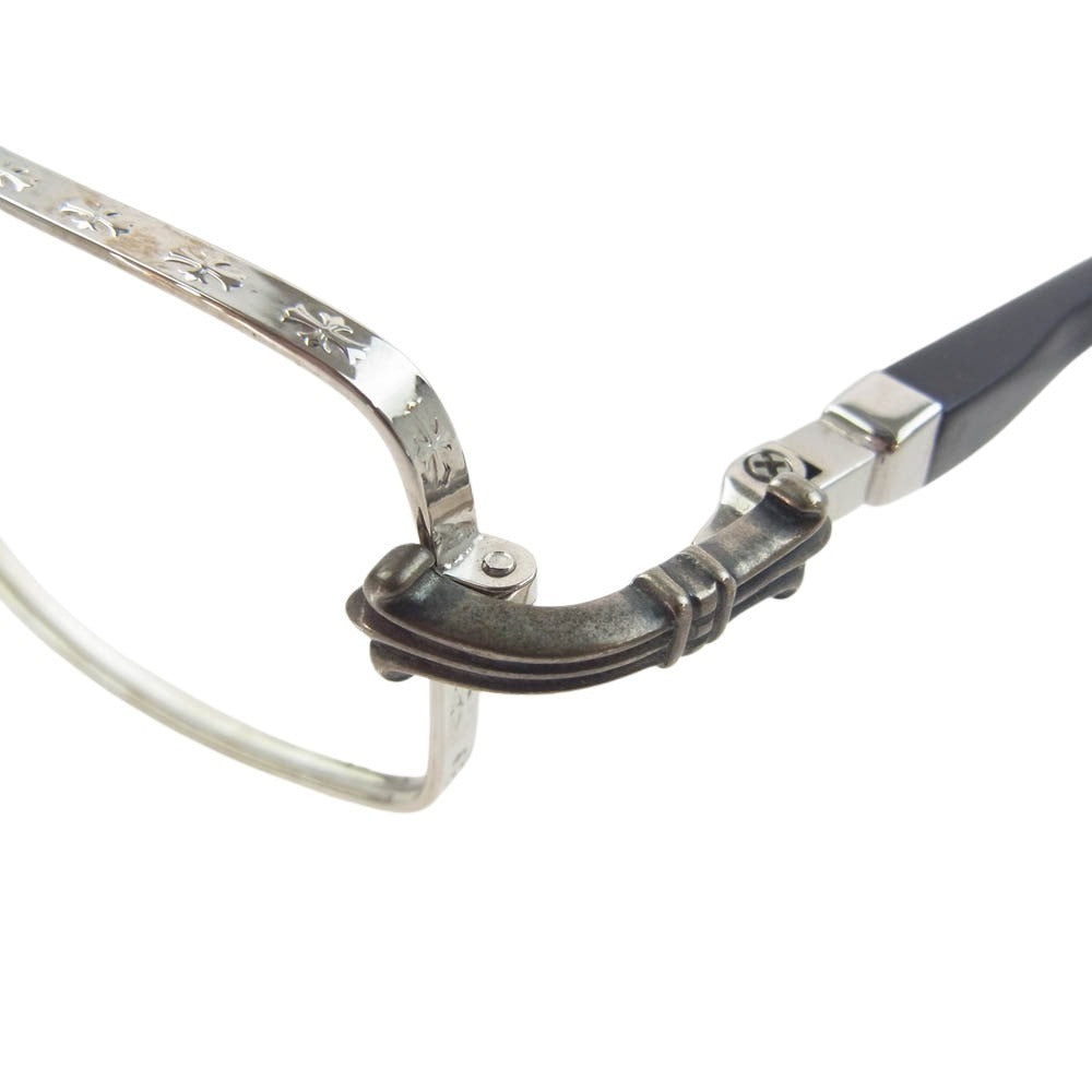 CHROME HEARTS クロムハーツ（原本無） SS-WEB AXE エボニーウッド テンプル アイウェア 眼鏡 メガネ ダークブラウン系【中古】