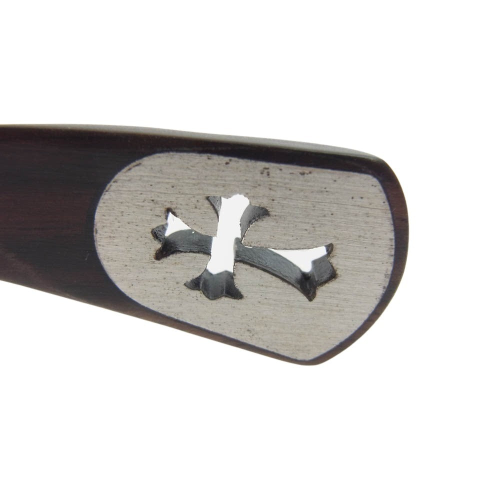 CHROME HEARTS クロムハーツ（原本無） SS-WEB AXE エボニーウッド テンプル アイウェア 眼鏡 メガネ ダークブラウン系【中古】