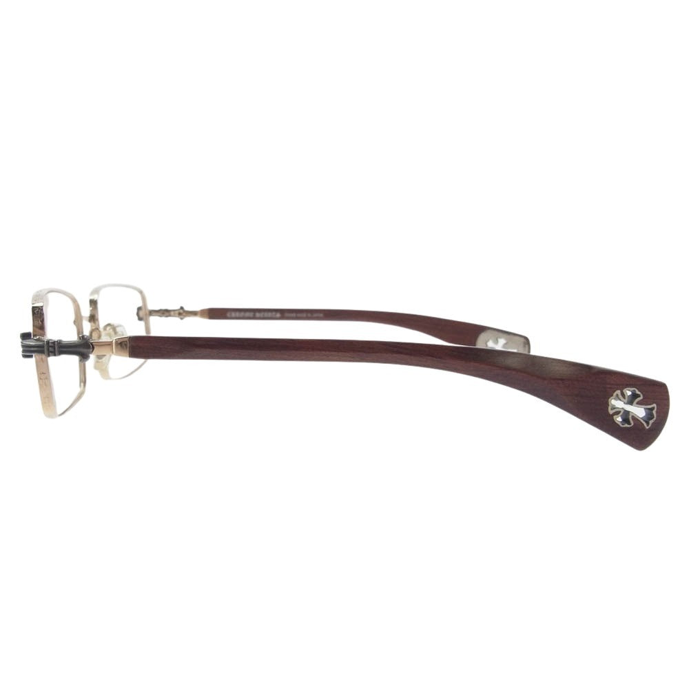 CHROME HEARTS クロムハーツ（原本無） WG-WMH AXE マホガニーウッドテンプル アイウェア 眼鏡 メガネ ブラウン系【中古】