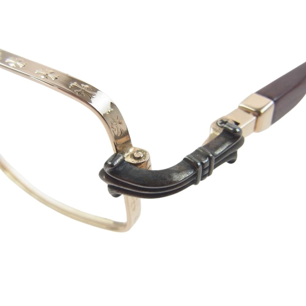 CHROME HEARTS クロムハーツ（原本無） WG-WMH AXE マホガニーウッドテンプル アイウェア 眼鏡 メガネ ブラウン系【中古】