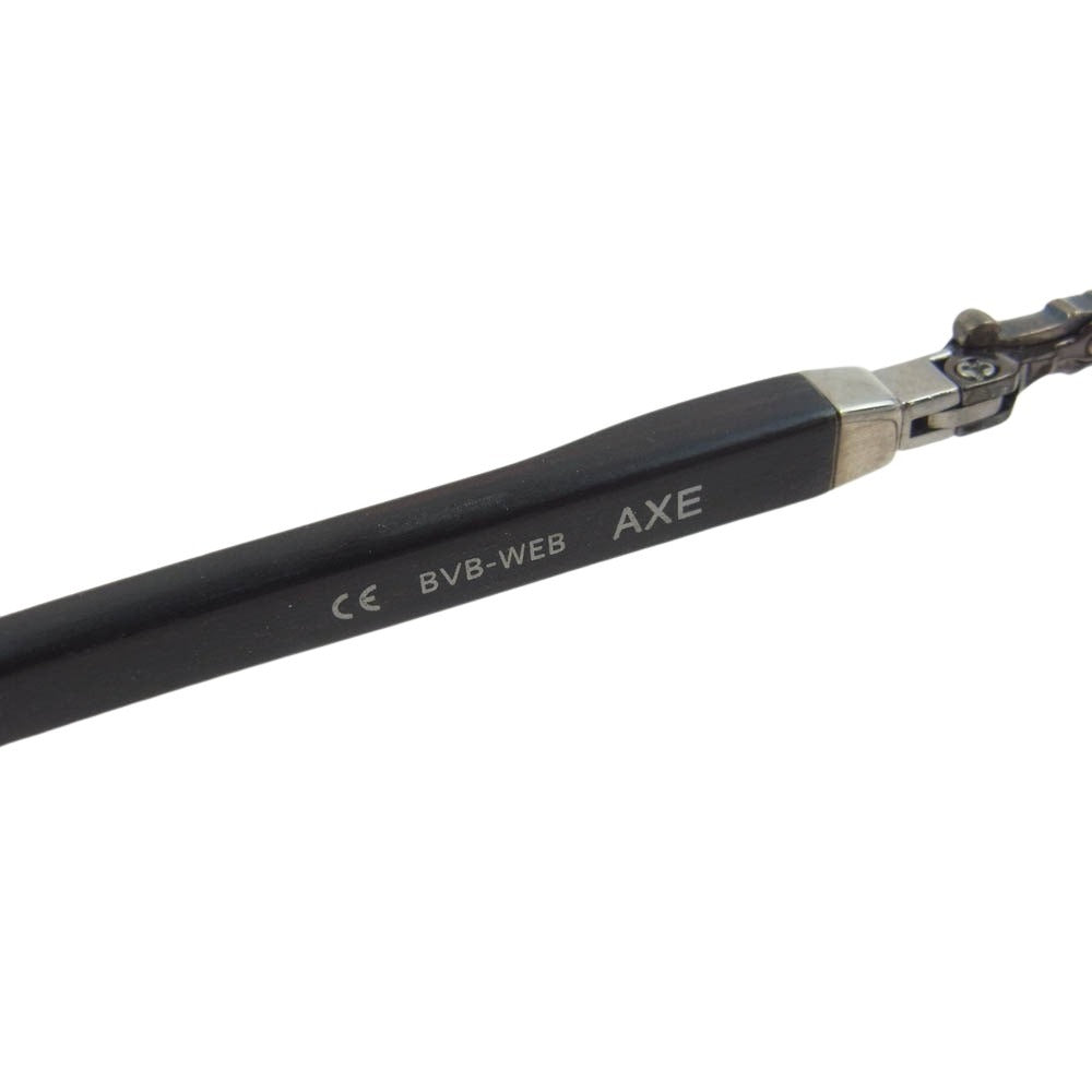 CHROME HEARTS クロムハーツ（原本無） BVB-WEB AXE エボニーウッド テンプル アイウェア 眼鏡 メガネ ダークブラウン系【中古】
