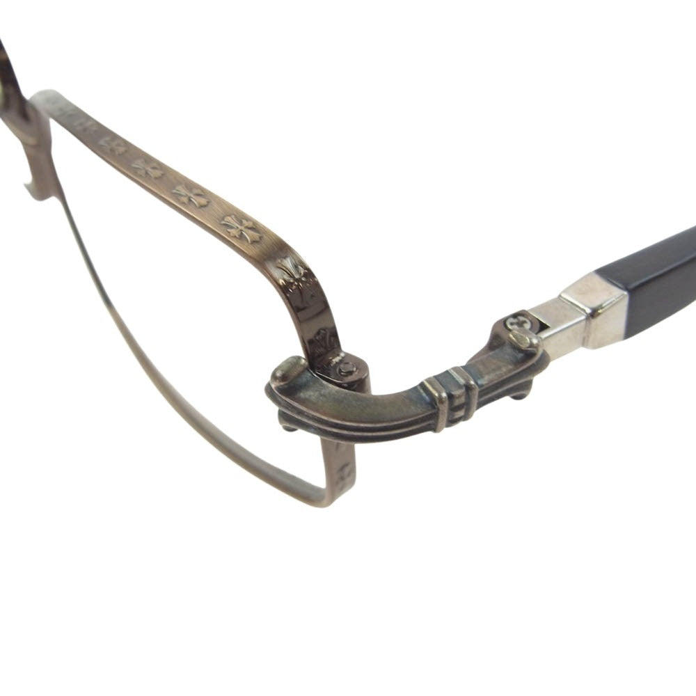 CHROME HEARTS クロムハーツ（原本無） BVB-WEB AXE エボニーウッド テンプル アイウェア 眼鏡 メガネ ダークブラウン系【中古】