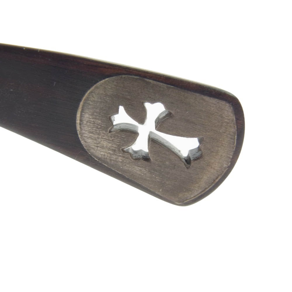 CHROME HEARTS クロムハーツ（原本無） BVB-WEB AXE エボニーウッド テンプル アイウェア 眼鏡 メガネ ダークブラウン系【中古】