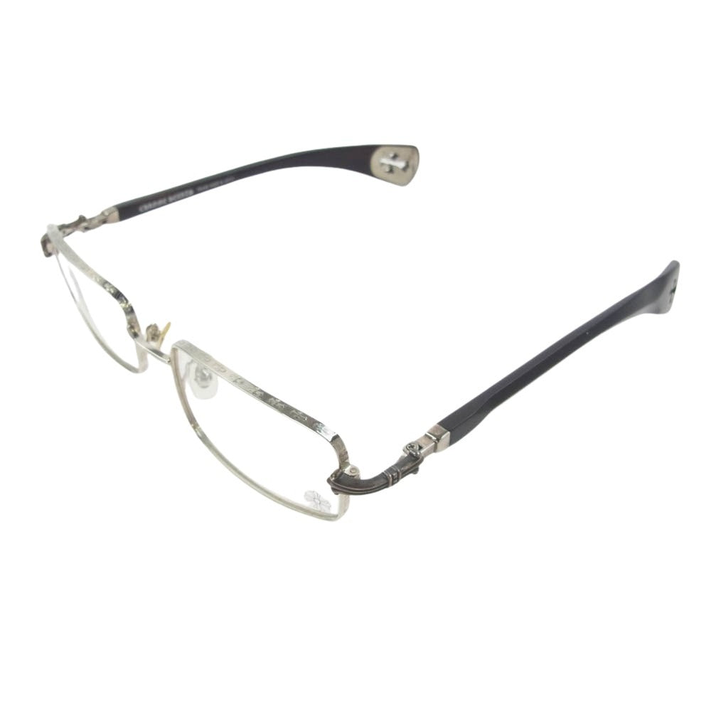 CHROME HEARTS クロムハーツ（原本無） SS-WEB AXE エボニーウッド テンプル アイウェア 眼鏡 メガネ ダークブラウン系【中古】