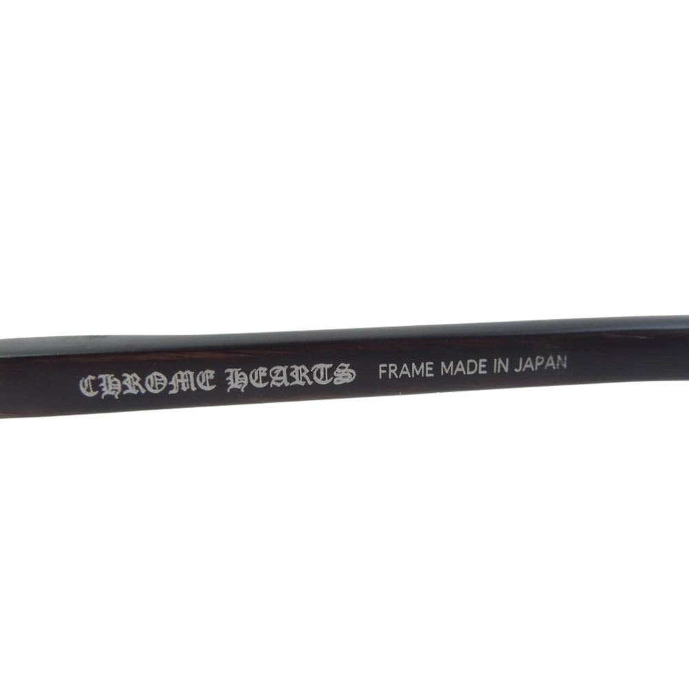 CHROME HEARTS クロムハーツ（原本無） SS-WEB AXE エボニーウッド テンプル アイウェア 眼鏡 メガネ ダークブラウン系【中古】