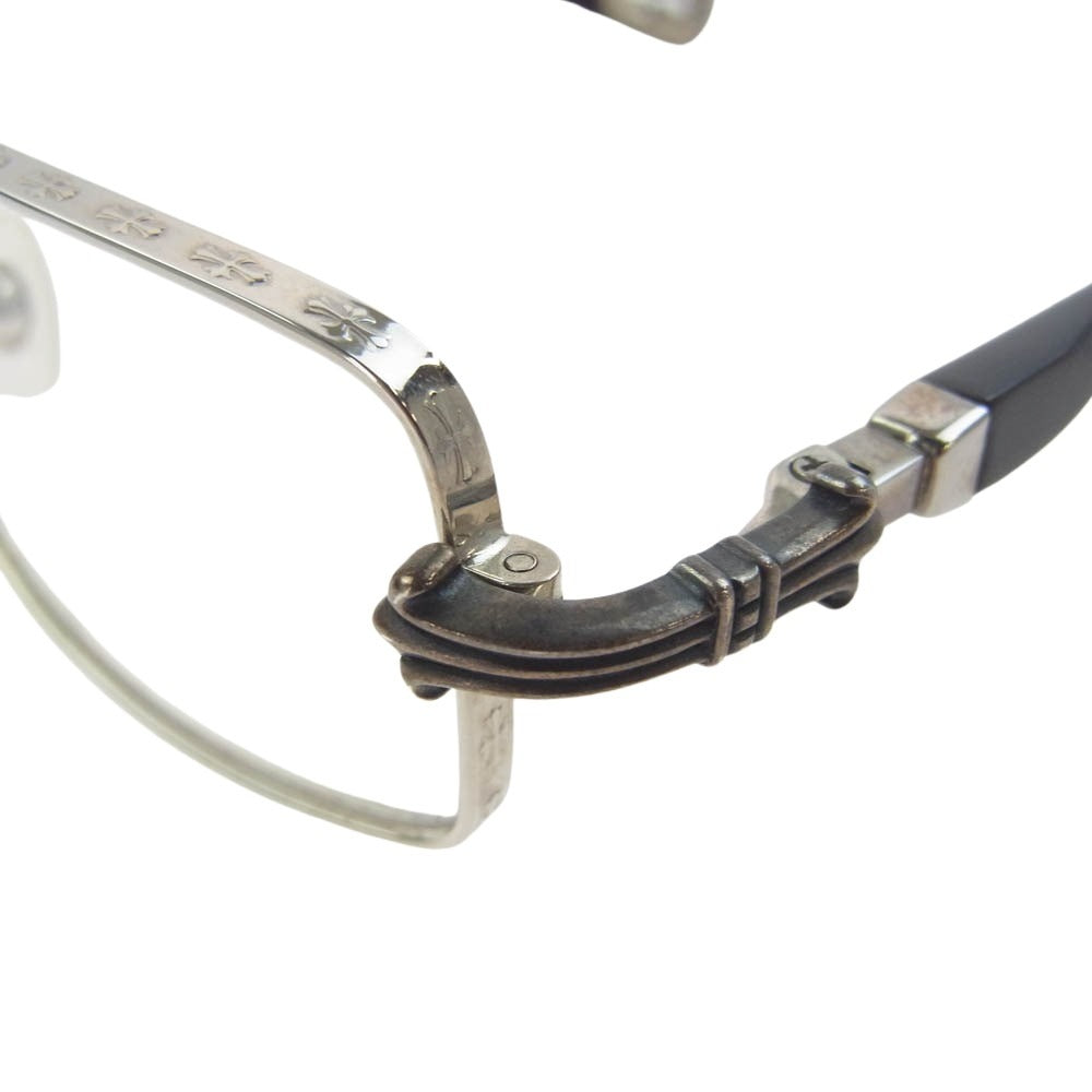 CHROME HEARTS クロムハーツ（原本無） SS-WEB AXE エボニーウッド テンプル アイウェア 眼鏡 メガネ ダークブラウン系【中古】