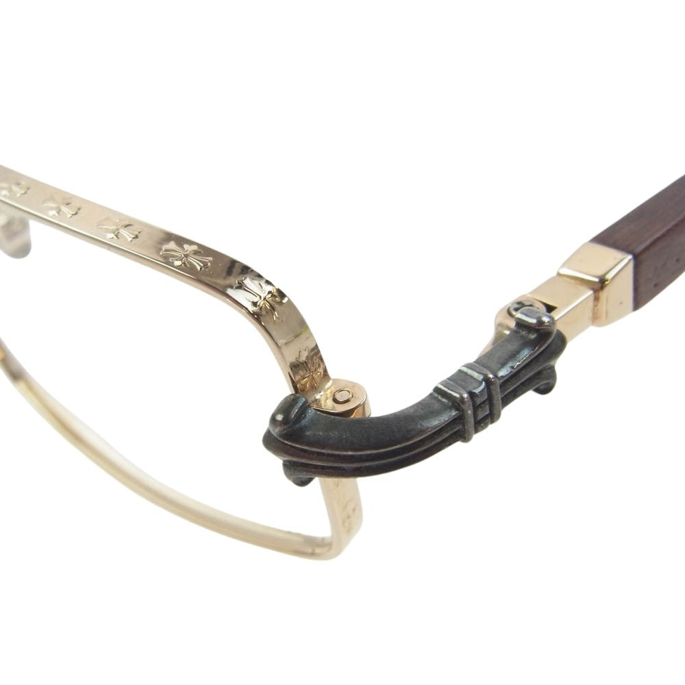 CHROME HEARTS クロムハーツ（原本無） WG-WMH AXE マホガニーウッドテンプル アイウェア 眼鏡 メガネ ブラウン系【中古】