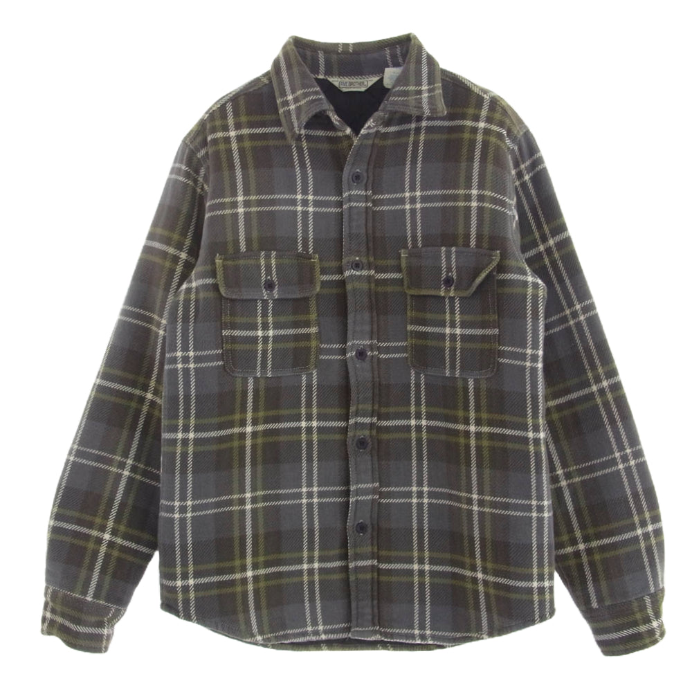 FIVE BROTHER ファイブブラザー チェック 中綿 ヘビーネル シャツ ジャケット マルチカラー系 M【中古】