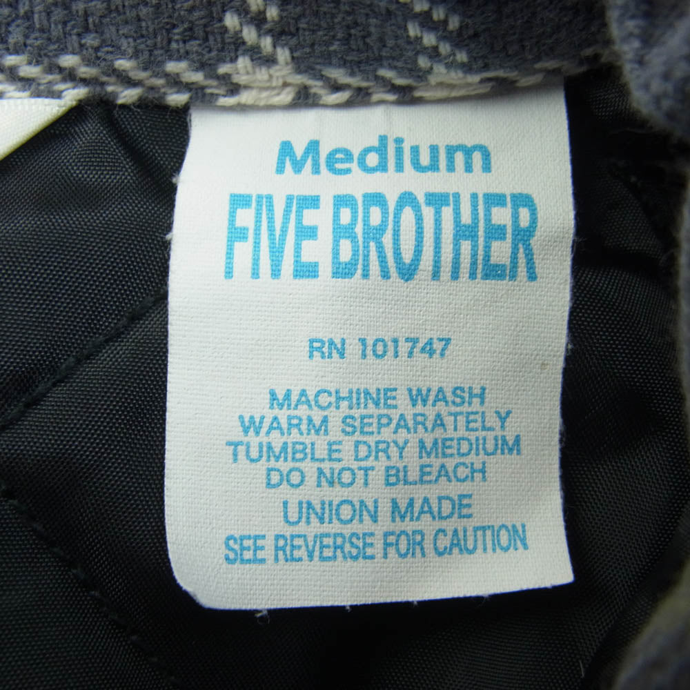 FIVE BROTHER ファイブブラザー チェック 中綿 ヘビーネル シャツ ジャケット マルチカラー系 M【中古】