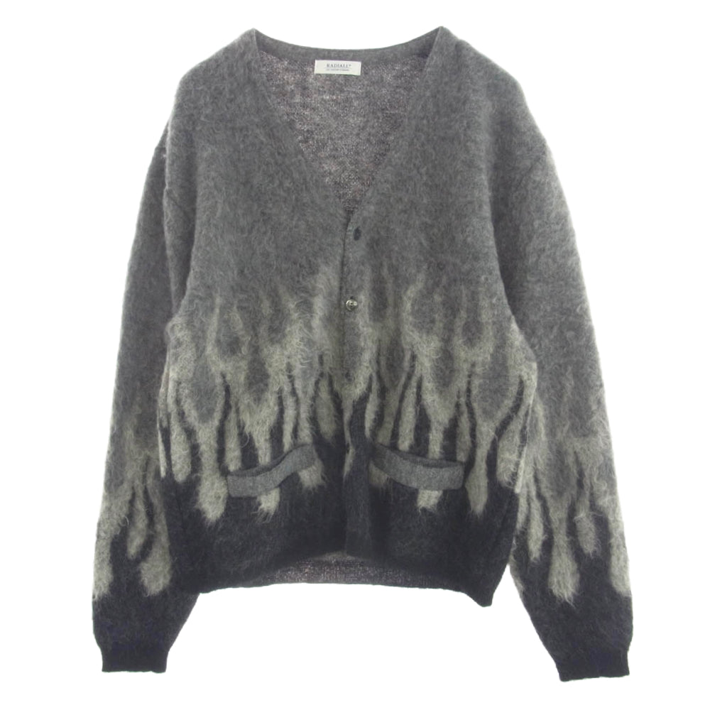 RADIALL ラディアル 21AW RAD-21AW-KNIT001 SLOW BURN CARDIGAN SWEATER モヘア カーディガン セーター グレー系 M【中古】