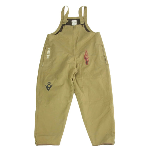 WEIRDO ウィアード WRD-22-AW-03 PSYCHO FLAMES - OVERALL サイコフレイムス オーバーオール カーキブラウン系 XXL【極上美品】【中古】