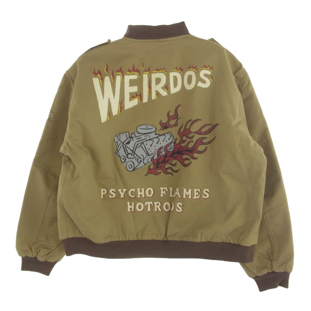 WEIRDO ウィアード 22AW WRD-22-AW-02 PSYCHO FLAMES - UTILITY JACKET サイコフレイムス ユーティリティー ジャケット カーキ系 XXL【極上美品】【中古】