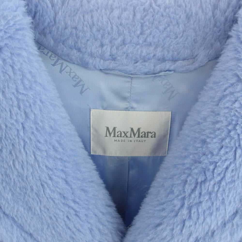 MAX MARA マックスマーラ 2310110331 TEDGIRL テッドガール アイコンコート テディベア コート ライトブルー系 XS【美品】【中古】