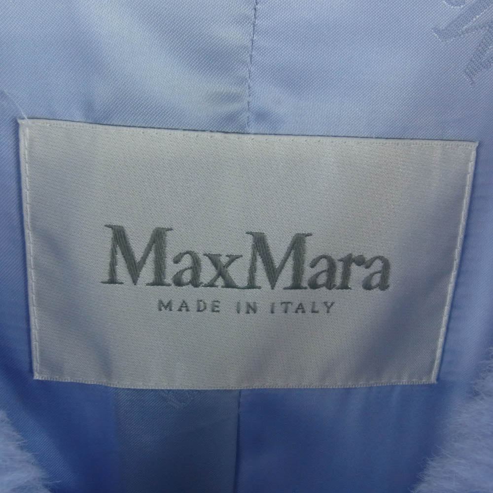 MAX MARA マックスマーラ 2310110331 TEDGIRL テッドガール アイコンコート テディベア コート ライトブルー系 XS【美品】【中古】