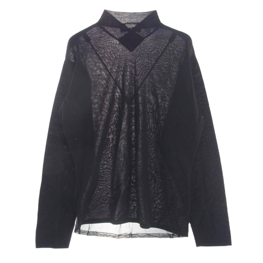 JEAN-PAUL GAULTIER ジャンポールゴルチエ EQUATOR メッシュ 切替 ニット ブラック系 54【中古】
