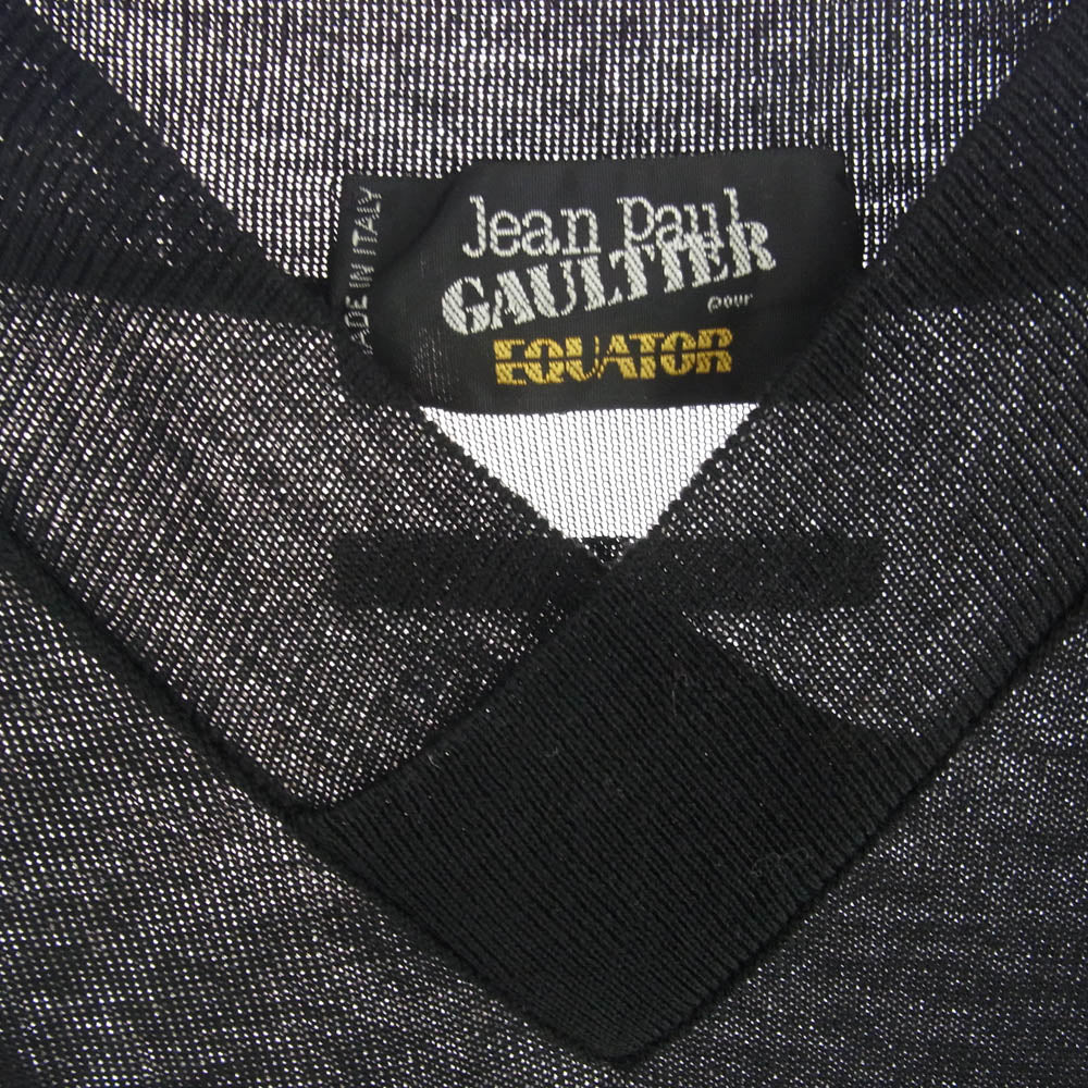 JEAN-PAUL GAULTIER ジャンポールゴルチエ EQUATOR メッシュ 切替 ニット ブラック系 54【中古】