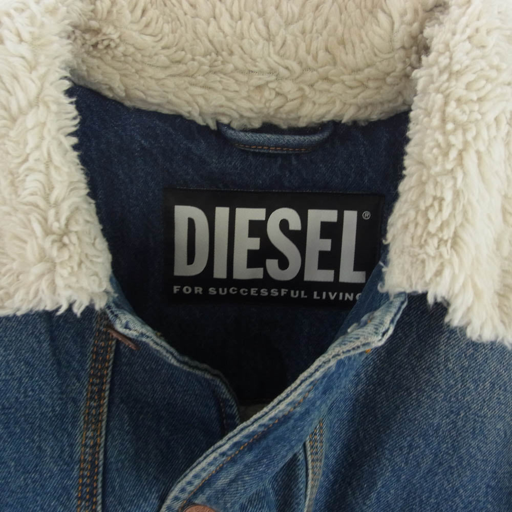 DIESEL ディーゼル D-RESKY 00SXZS-0SAWD ボア デニム ジャケット ライトブルー系 XXL【中古】