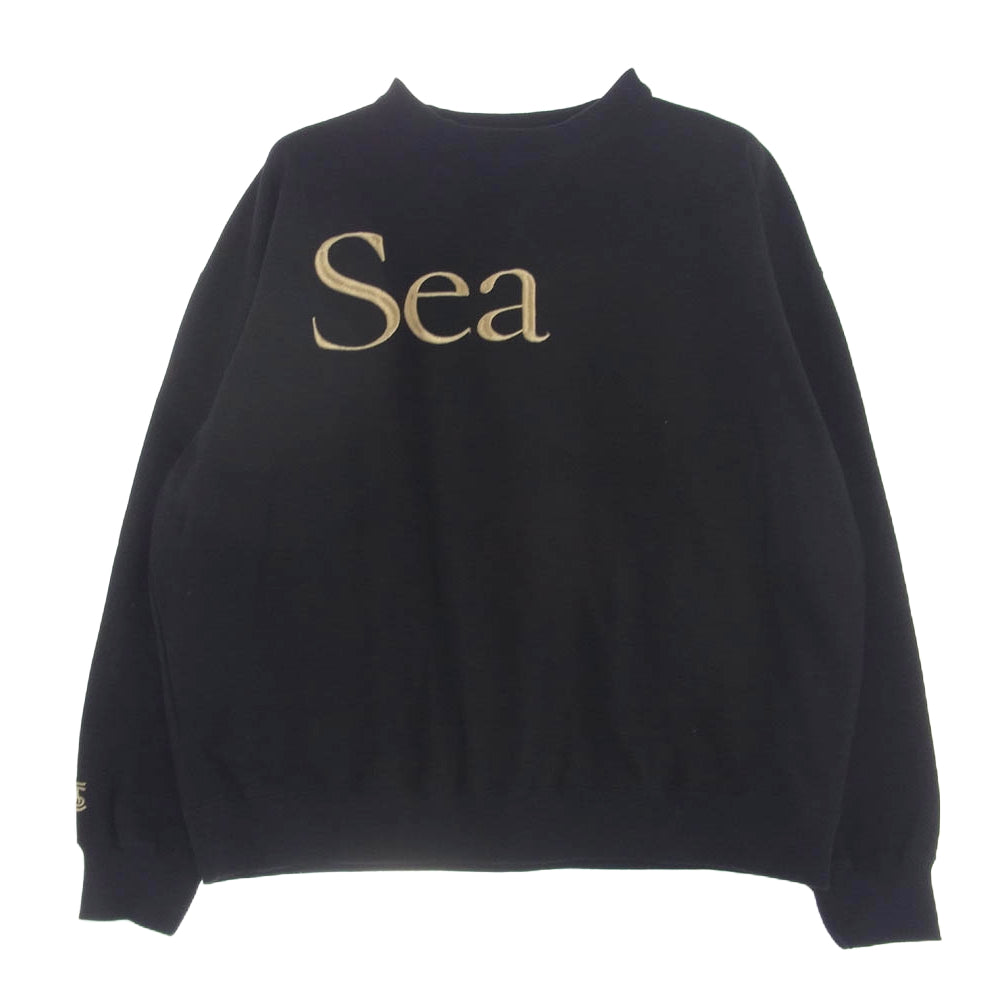 WIND AND SEA ウィンダンシー WDS-O-FAL-24-Q1-CS-04 クルーネック スウェット ロゴ刺繍 ブラック系 M【中古】