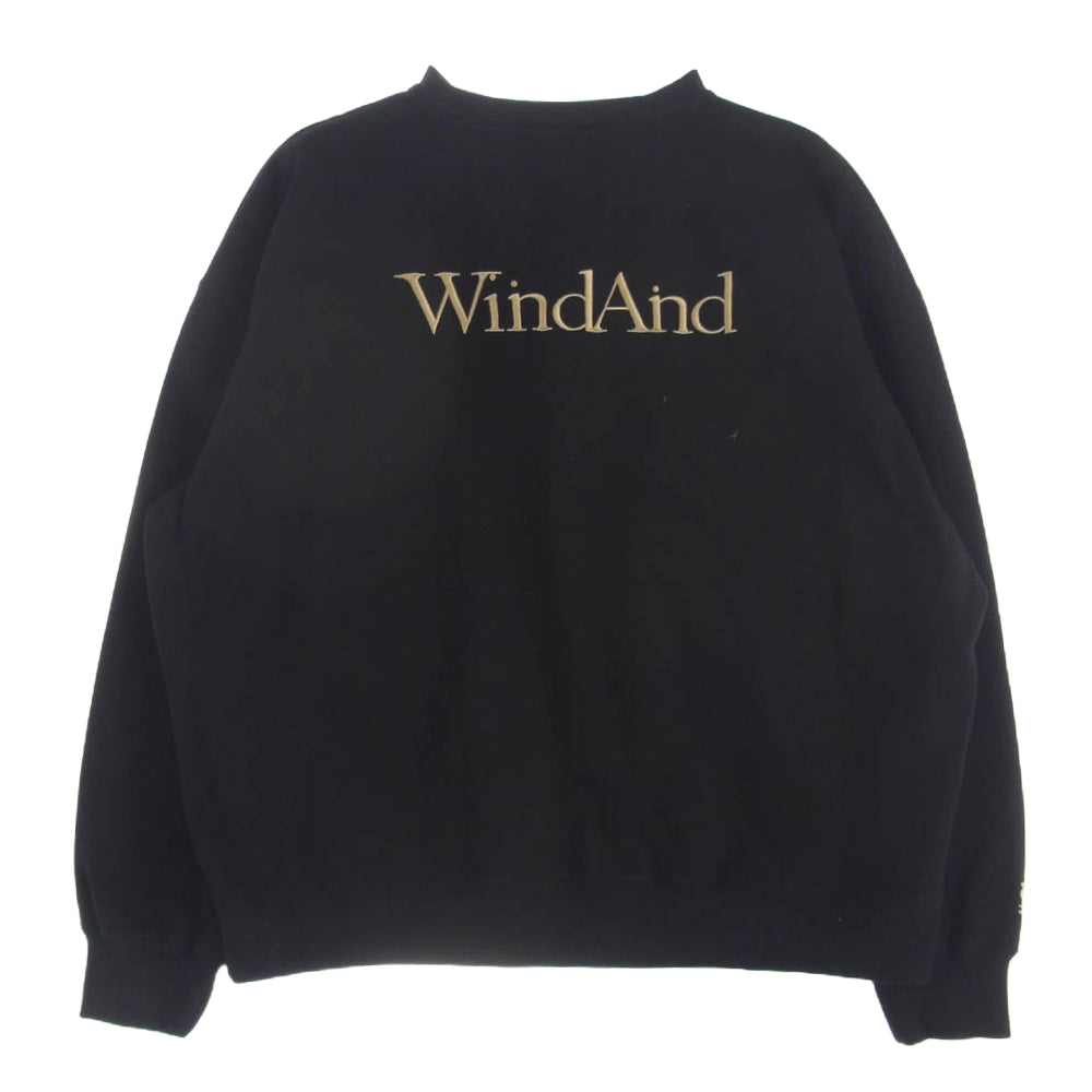 WIND AND SEA ウィンダンシー WDS-O-FAL-24-Q1-CS-04 クルーネック スウェット ロゴ刺繍 ブラック系 M【中古】