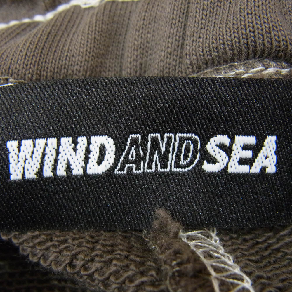 WIND AND SEA ウィンダンシー WDS-O-ATTD-25-Q1-PT-02 ロゴ刺繡 コットン スウェット パンツ グレー系 L【中古】
