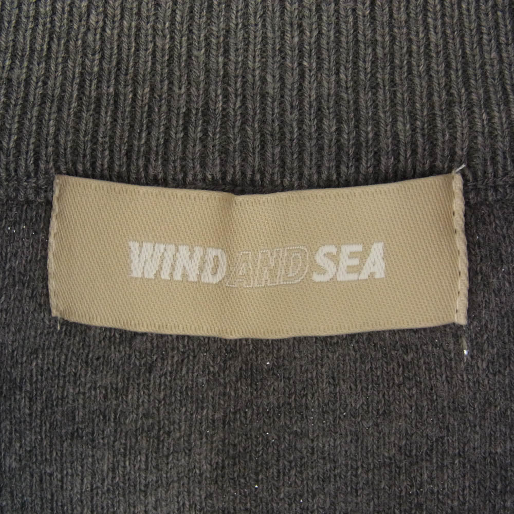WIND AND SEA ウィンダンシー WDS-O-ESCC-25-Q1-KN-01 ハーフジップ カシミア混 カシミヤ混 ロゴ刺? ニットセーター グレー系 M【中古】