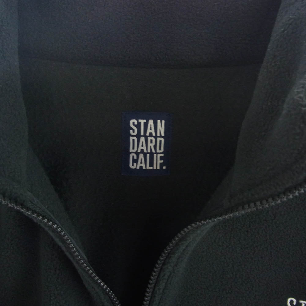 STANDARD CALIFORNIA スタンダードカリフォルニア SD FLEECE JACKETロゴ刺繍フリース ジップアップ ジャケット ブラック系 M【中古】