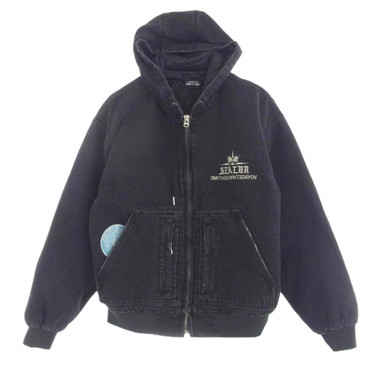 WIND AND SEA ウィンダンシー WDS X LIBERE WORK ZIP-UP JACKET 中綿 ジップアップ フーディ デニムブルゾン ブラック系 M【美品】【中古】