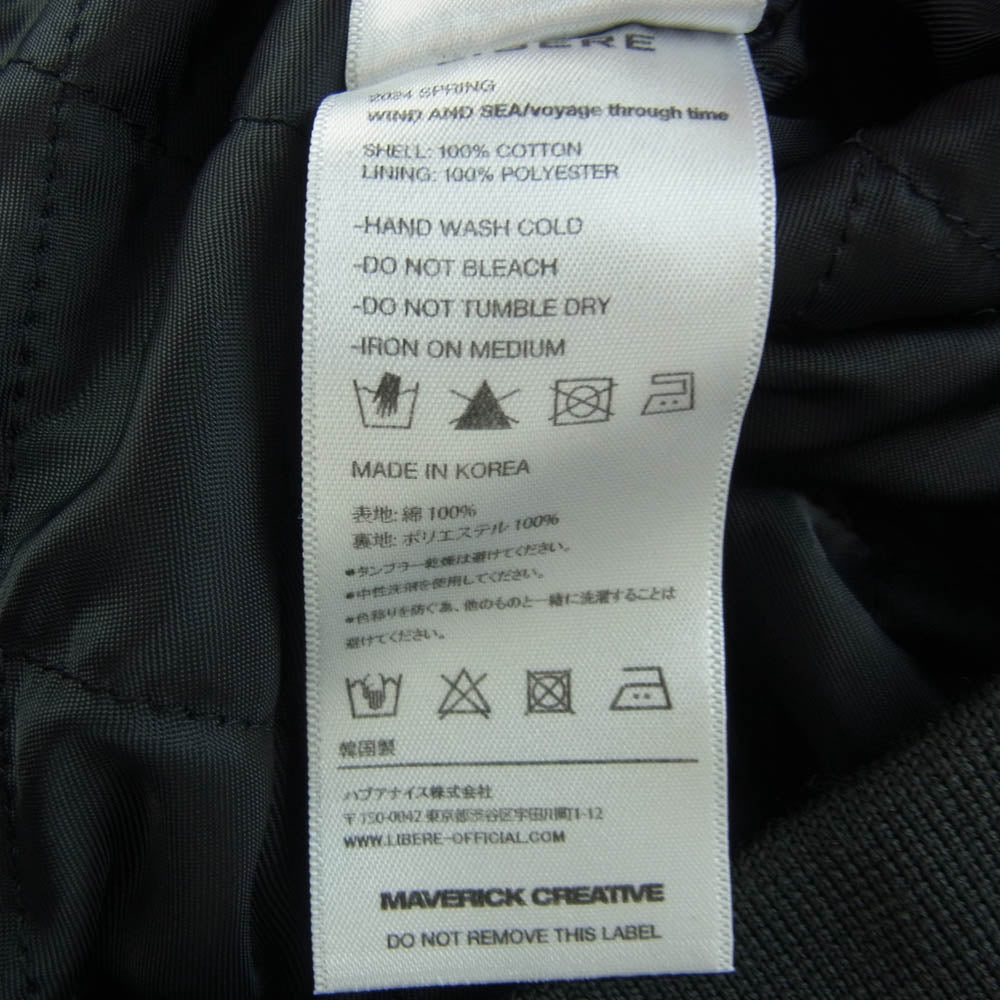 WIND AND SEA ウィンダンシー WDS X LIBERE WORK ZIP-UP JACKET 中綿 ジップアップ フーディ デニムブルゾン ブラック系 M【美品】【中古】