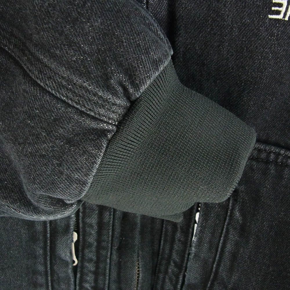 WIND AND SEA ウィンダンシー WDS X LIBERE WORK ZIP-UP JACKET 中綿 ジップアップ フーディ デニムブルゾン ブラック系 M【美品】【中古】