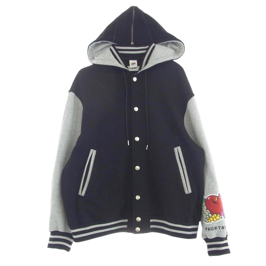 FACETASM ファセッタズム 24SS × FRUIT OF THE LOOM STADIUM JACKET フーデッド スタジアム ジャケット ブラック系 4【中古】