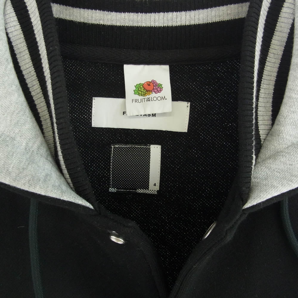 FACETASM ファセッタズム 24SS × FRUIT OF THE LOOM STADIUM JACKET フーデッド スタジアム ジャケット ブラック系 4【中古】