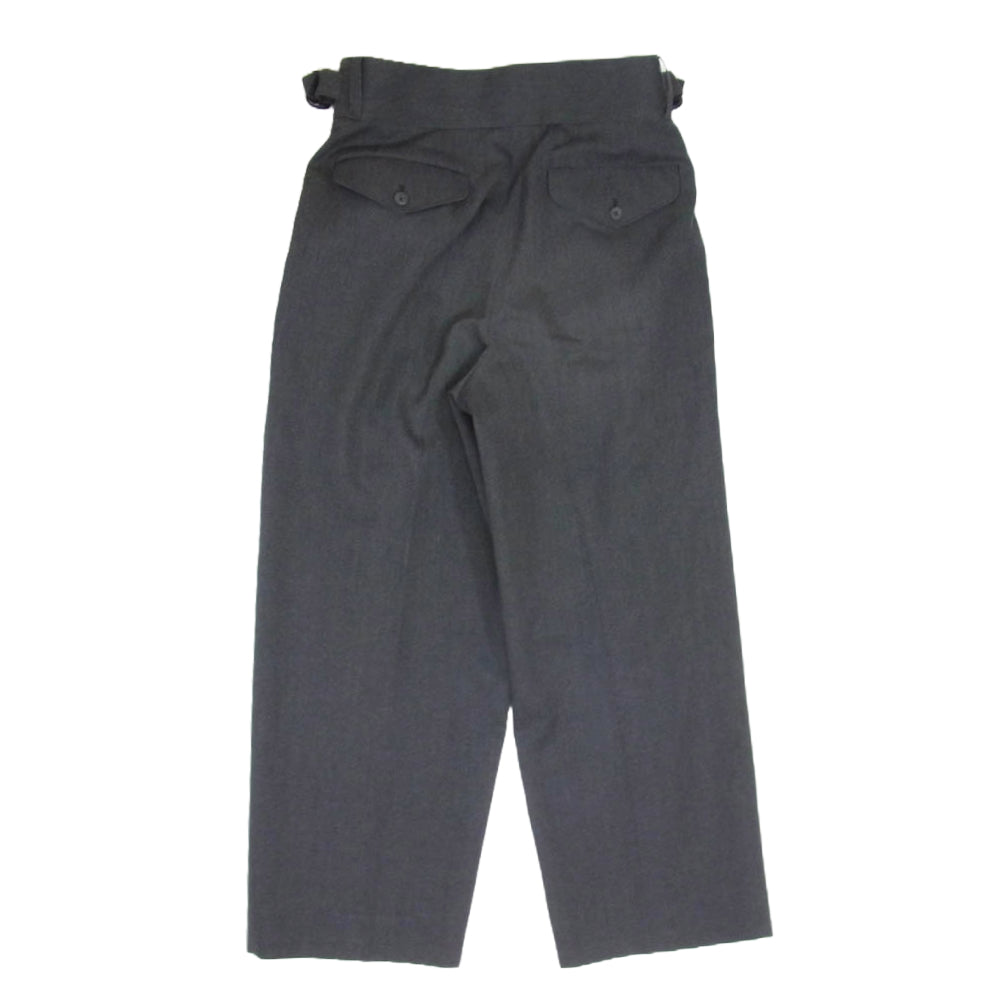 THE RERACS ザリラクス 23AW 23FW-REPT-186-J THE GURKHA メリノウール ギャバジン グルカ スラックス ウエスト ベルトバックル グレー系 46【中古】