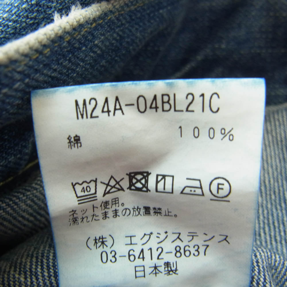marka マーカ 24SS M24A-04BL21C TYPE1 DENIM JACKET USED WASHED ユーズドウォッシュ加工 デニム ジャケット インディゴブルー系 1【中古】