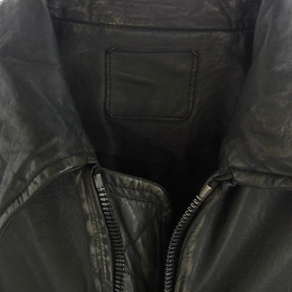 ISAMUKATAYAMA BACKLASH イサムカタヤマバックラッシュ 2126-02 JAPAN STEER WHITE+MIMOSA/TANNED GARMENT-DYED+USED-PROCESSED A-2 FLIGHT JACKET ジャパンステアー ミモザ製品染め USED加工 A-2 フライト ジャケット ブラック系 XS【極上美品】【中古】