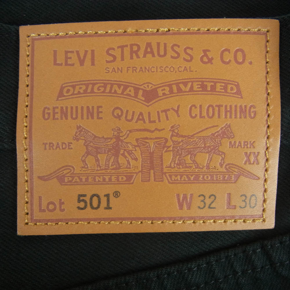 Levi's リーバイス 00501-0165 501 オリジナル ストレート ボタンフライ ブラック デニム パンツ ブラック系 W32 L30【中古】
