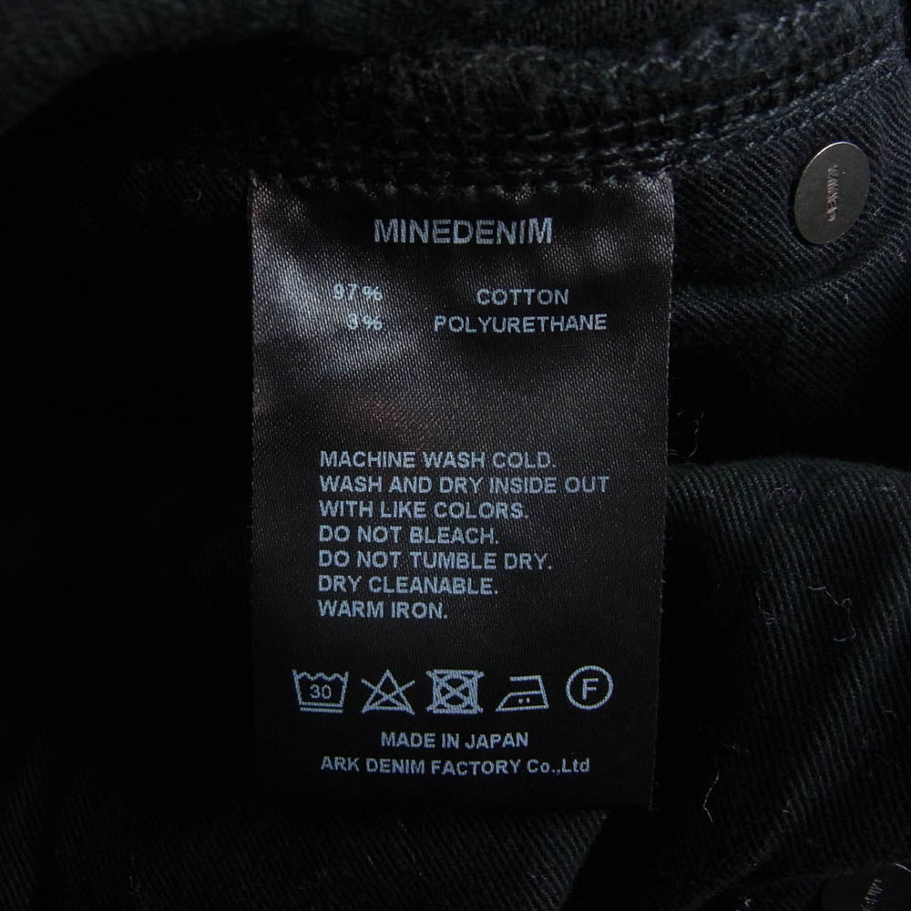 MINEDENIM マインデニム S.SLIM スリムフィット デニム パンツ ボタンフライ ブラック系 7【中古】