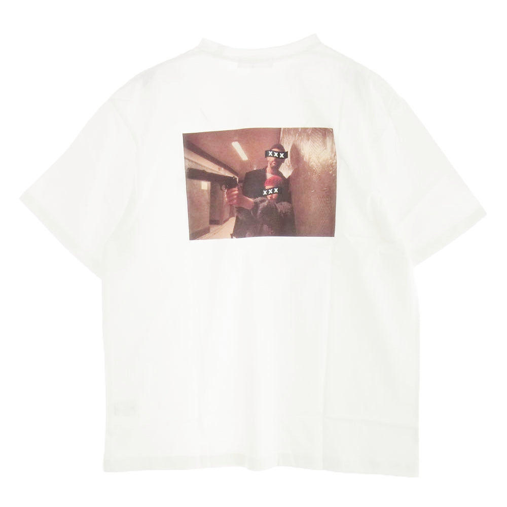 GOD SELECTION XXX ゴッドセレクション GX-S22-ST-07 バック プリント ロゴ 半袖 tシャツ カットソー ホワイト系 XL【新古品】【未使用】【中古】