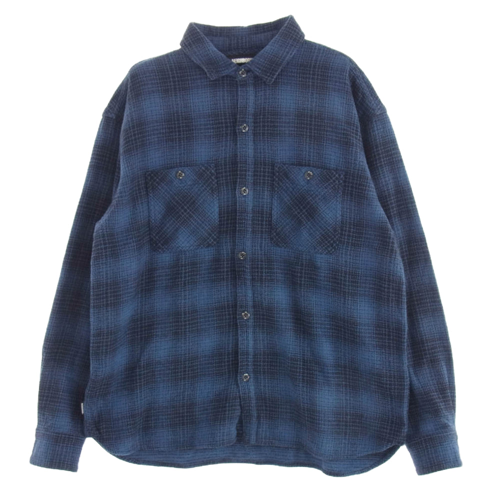NEIGHBORHOOD ネイバーフッド 21AW 212ARNH-SHM01 LUMBERS ランバー チェック  長袖 シャツ ブルー系 ブラック系 XL【中古】