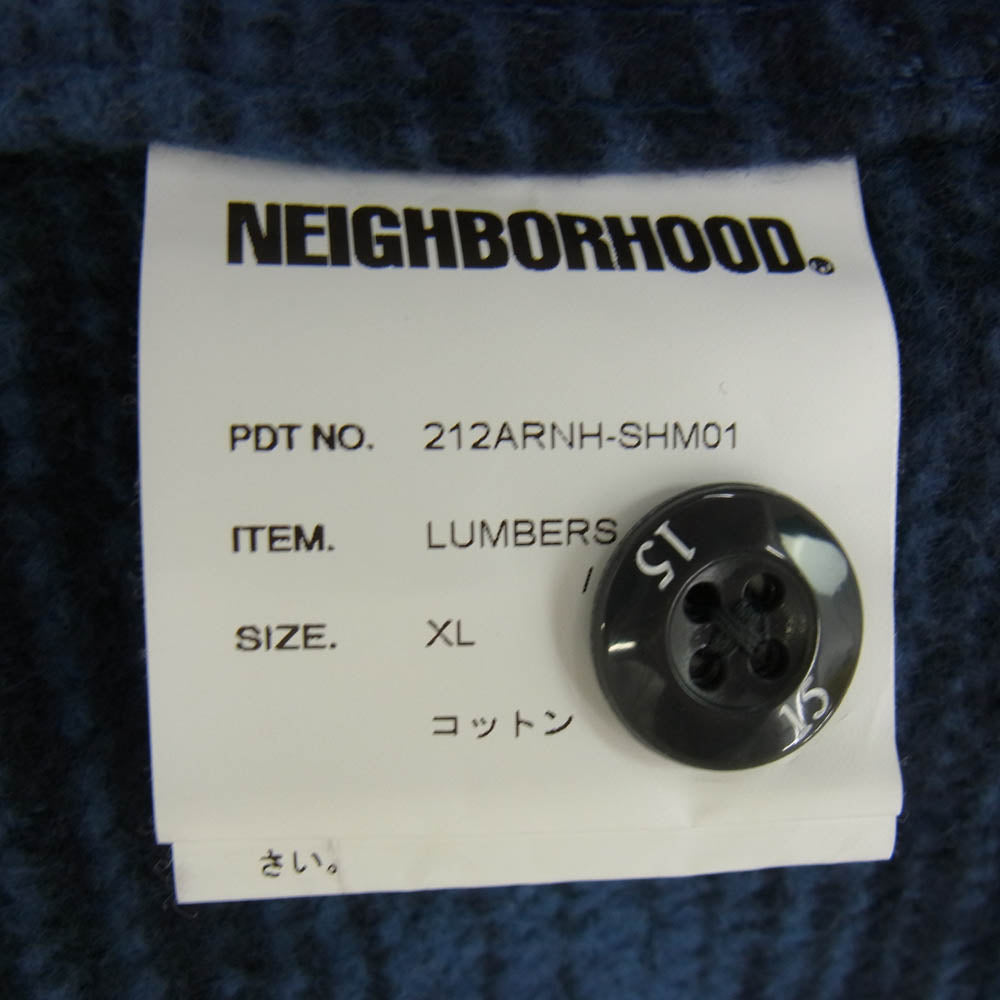NEIGHBORHOOD ネイバーフッド 21AW 212ARNH-SHM01 LUMBERS ランバー チェック  長袖 シャツ ブルー系 ブラック系 XL【中古】