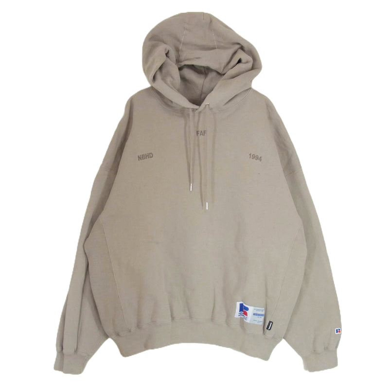 NEIGHBORHOOD ネイバーフッド 22SS 221XRRUN-CSM02 x RUSSELL ATHLETIC ラッセル アスレティック プルオーバ― パーカー グレーカーキ系 L【中古】