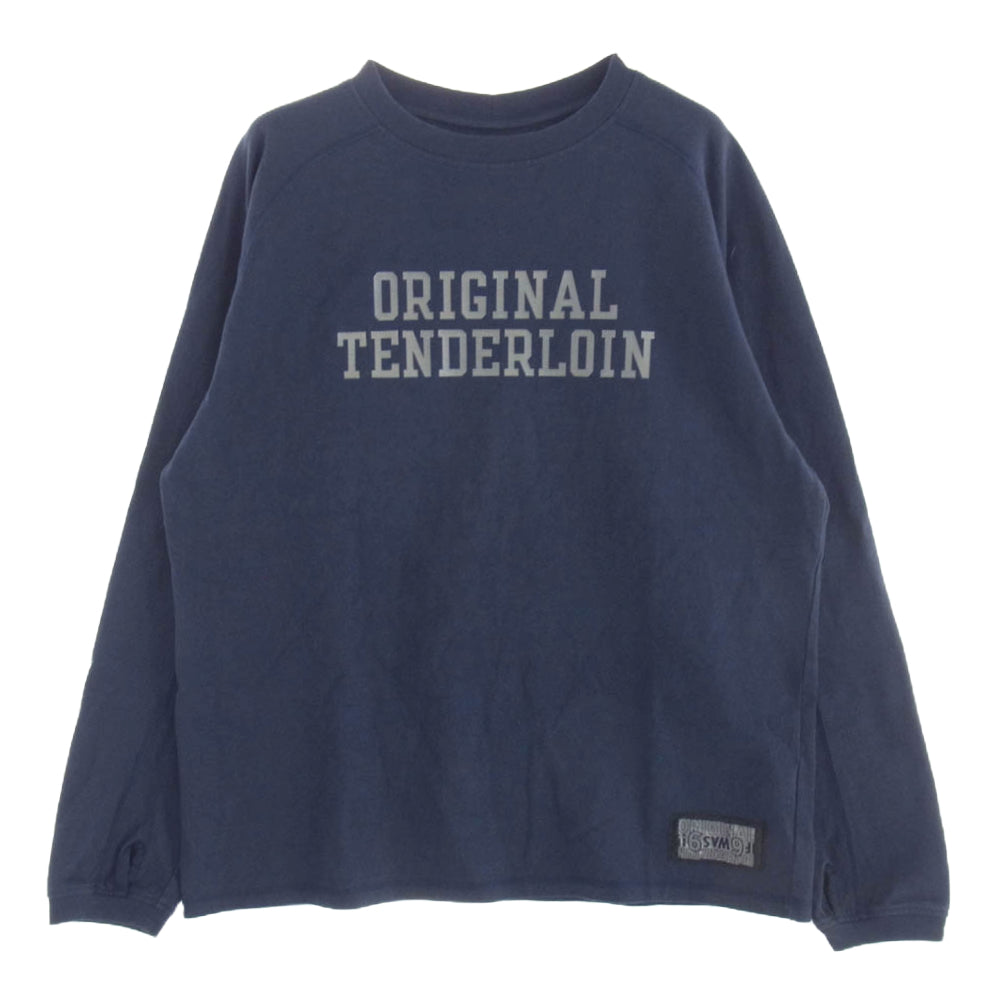 TENDERLOIN テンダーロイン FREEDOM SLEEVE CUT&SEW フリーダムスリーブ カットソー 長袖 Tシャツ ロンT ネイビー系 M【中古】