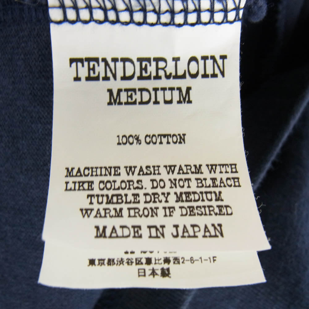 TENDERLOIN テンダーロイン FREEDOM SLEEVE CUT&SEW フリーダムスリーブ カットソー 長袖 Tシャツ ロンT ネイビー系 M【中古】