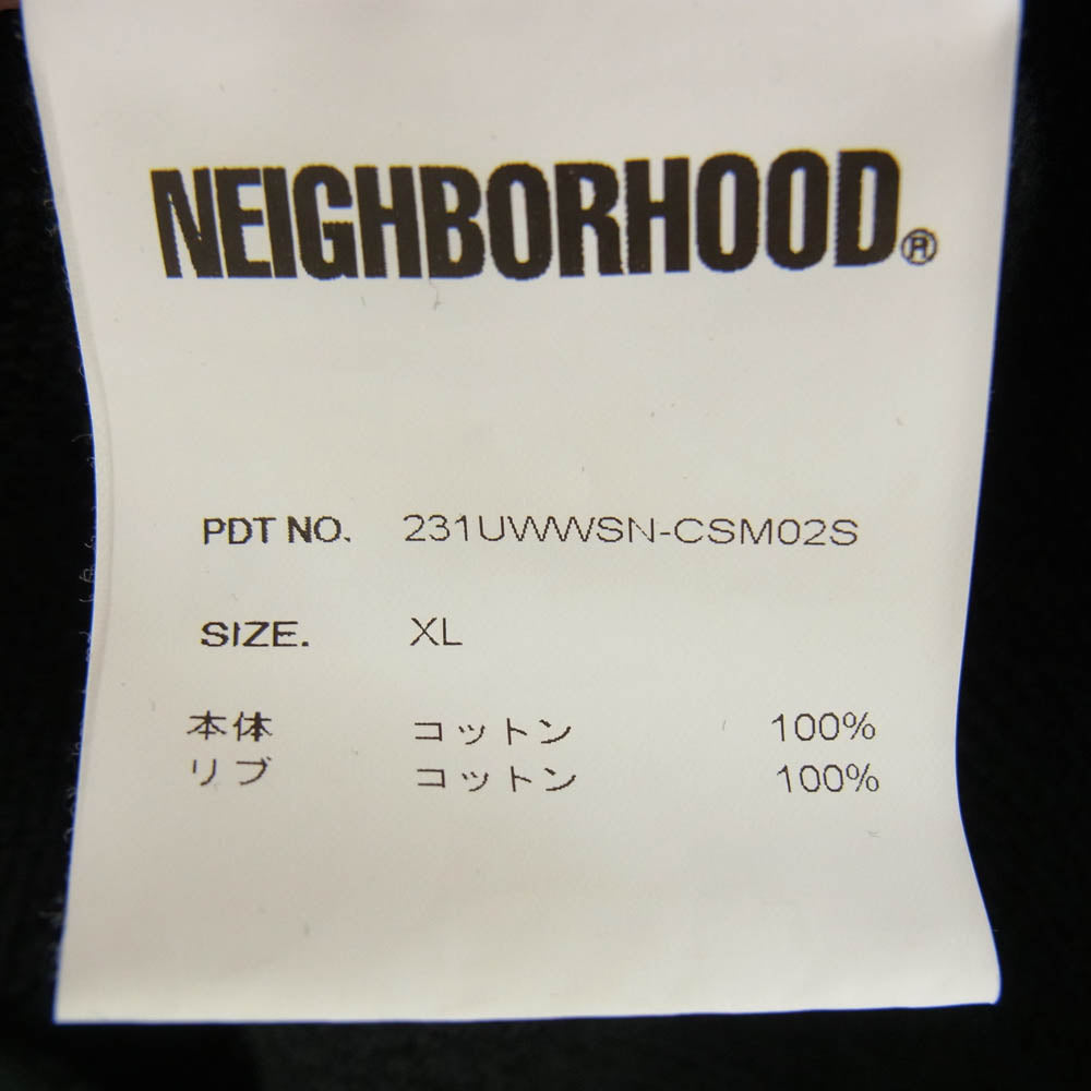 NEIGHBORHOOD ネイバーフッド 23SS 231UWWSN-CSM02S × WIND AND SEA SWEATPARKA LS ウィンダンシー ロゴ プリント フーディー パーカー ブラック系 XL【中古】