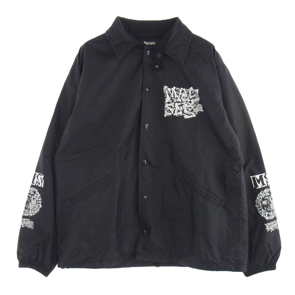 マシス NYLON JKT PREDATOR スカル バッグ ロゴ コーチ ジャケット ブラック系 L【中古】
