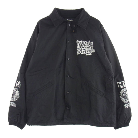 マシス NYLON JKT PREDATOR スカル バッグ ロゴ コーチ ジャケット ブラック系 L【中古】
