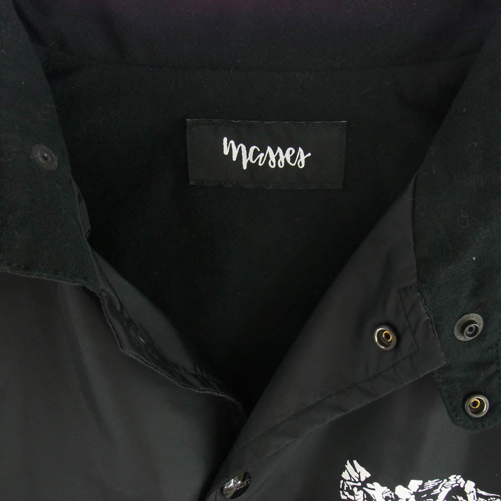 マシス NYLON JKT PREDATOR スカル バッグ ロゴ コーチ ジャケット ブラック系 L【中古】