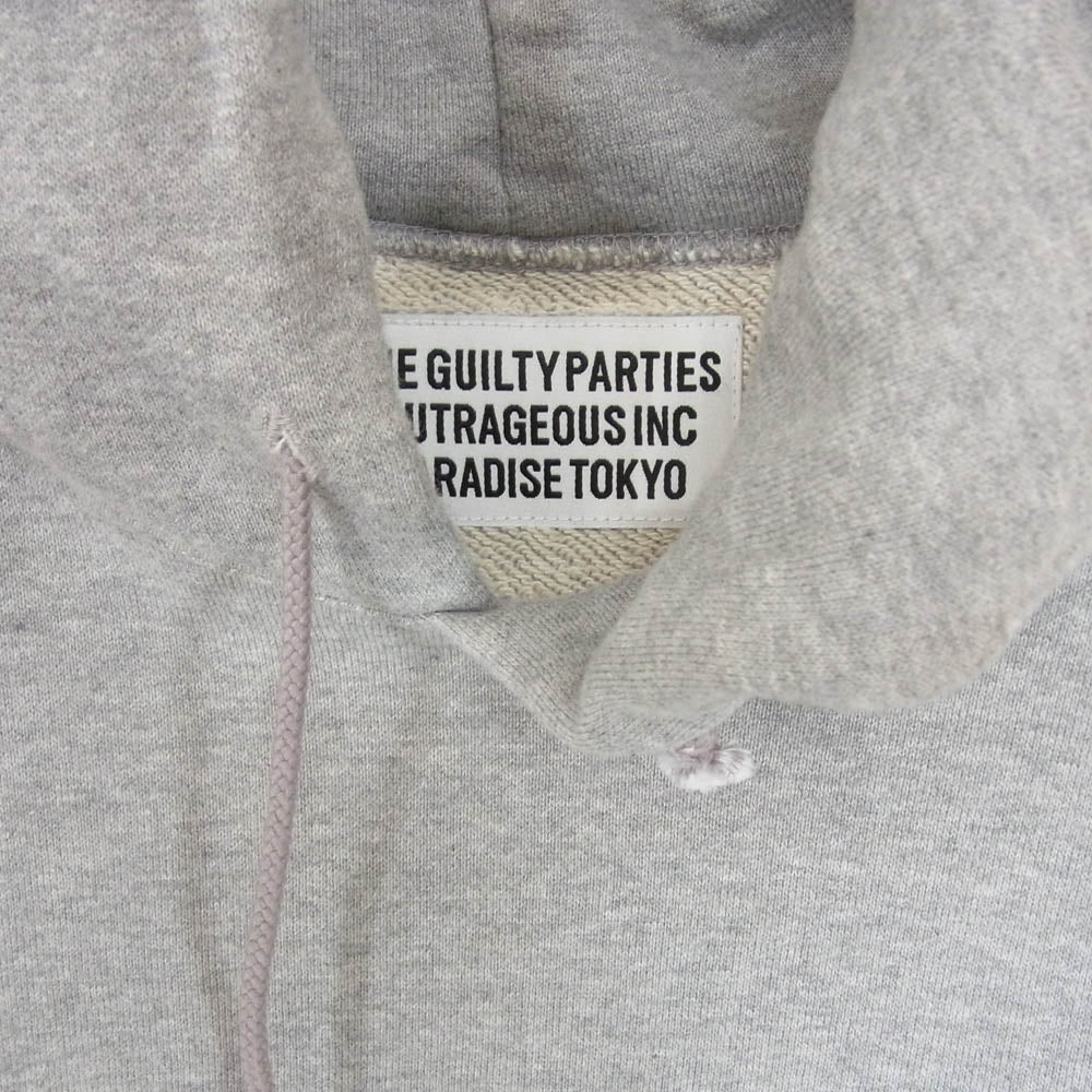 WACKO MARIA ワコマリア 23SS MIDDLE WEIGHT PULLOVER HOODED SWEAT SHIRT ロゴ 刺繍 ミドルウェイト スウェット パーカー グレー系 XL【中古】